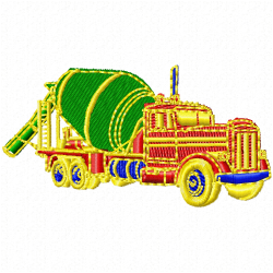Cement Mixer Embroidery Design 1